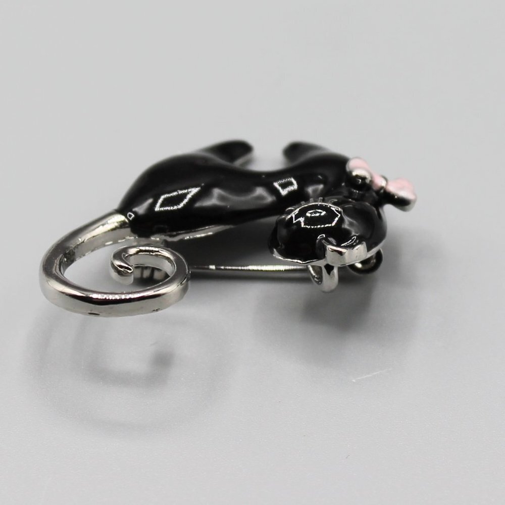 Cat brooch pin jewelry pendant adorable cute gold black pink small elegant - Picture 10 of 12